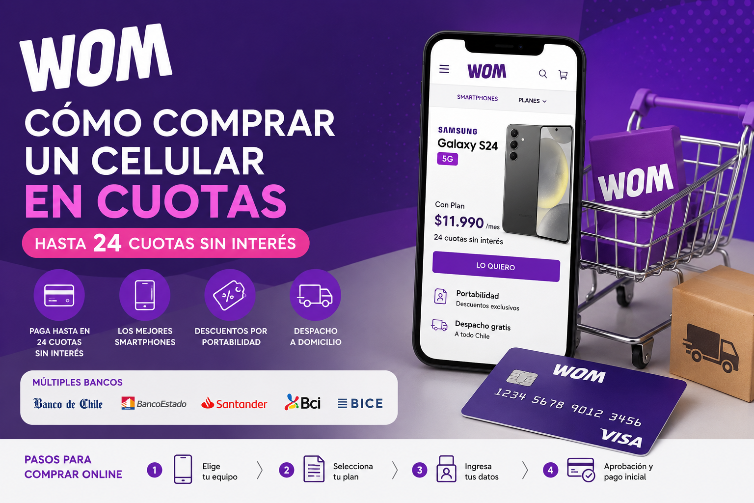 Cómo comprar un celular en cuotas con WOM Chile