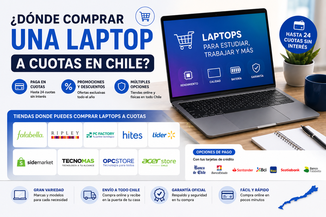 ¿Dónde comprar una laptop a cuotas en Chile? Tiendas y alternativas disponibles